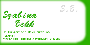szabina bekk business card